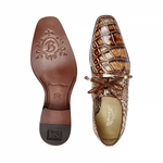 Belvedere Alfred Alligator Derby Shoes Caramel