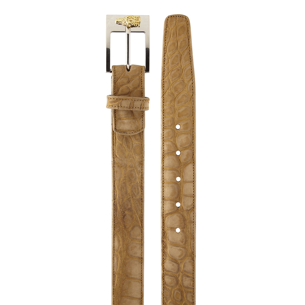 Belvedere Alligator Belt Camel