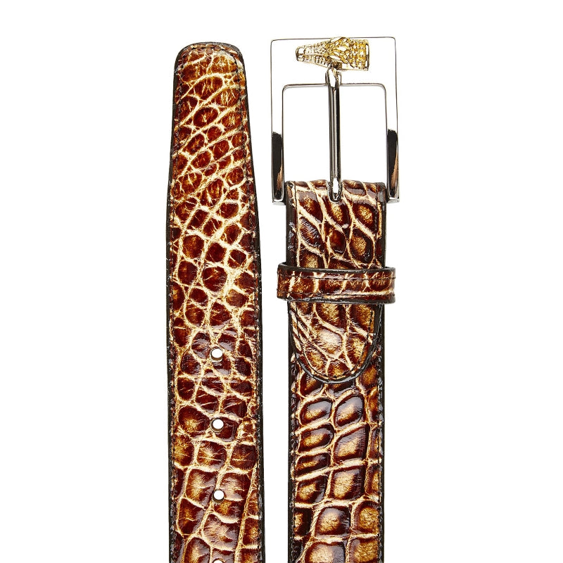 Belvedere Alligator Belt Caramel
