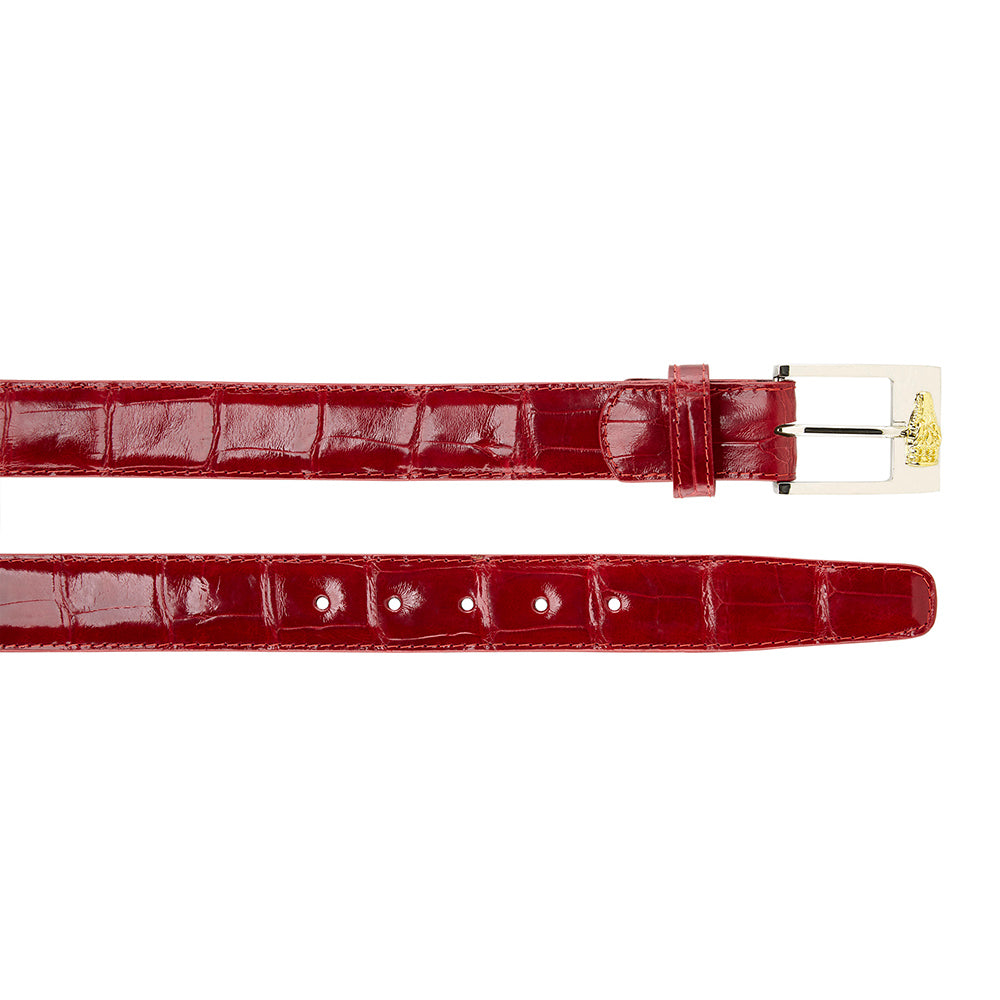 Belvedere Alligator Belt Red
