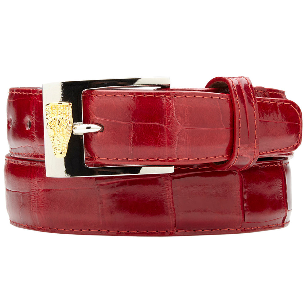 Belvedere Alligator Belt Red