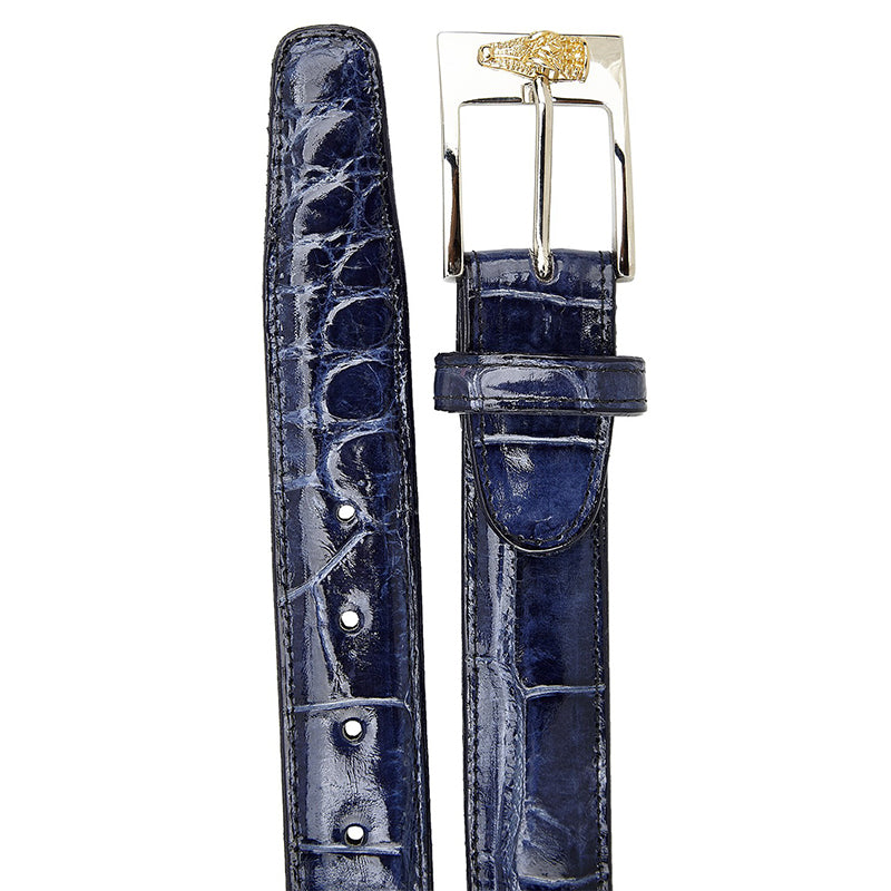 Belvedere Alligator Belt Sky Blue