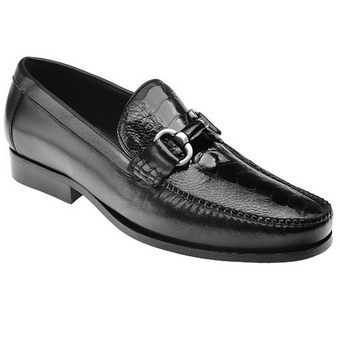Belvedere Ostrich Leg Bit Loafers Black