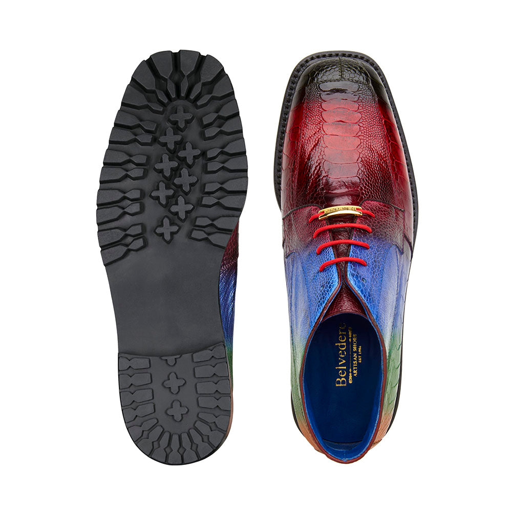 Belvedere Alvaro Genuine Ostrich Shoes Multicolor