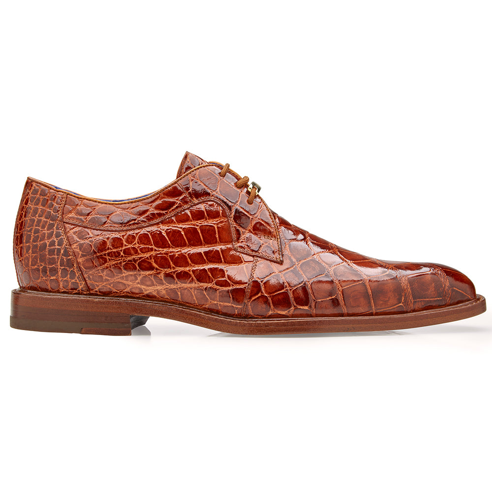 Belvedere Amato Alligator Dress Shoes Antique Brandy