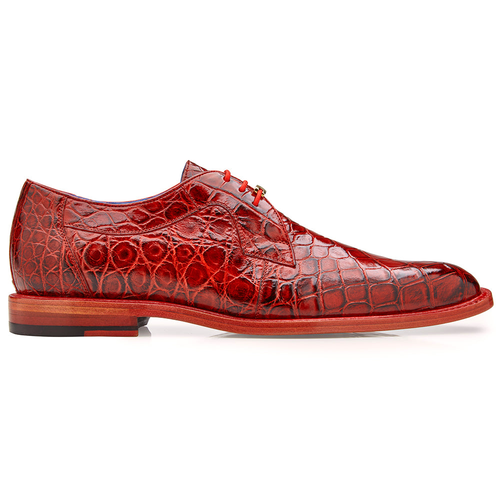 Belvedere Amato Alligator Dress Shoes Antique Red