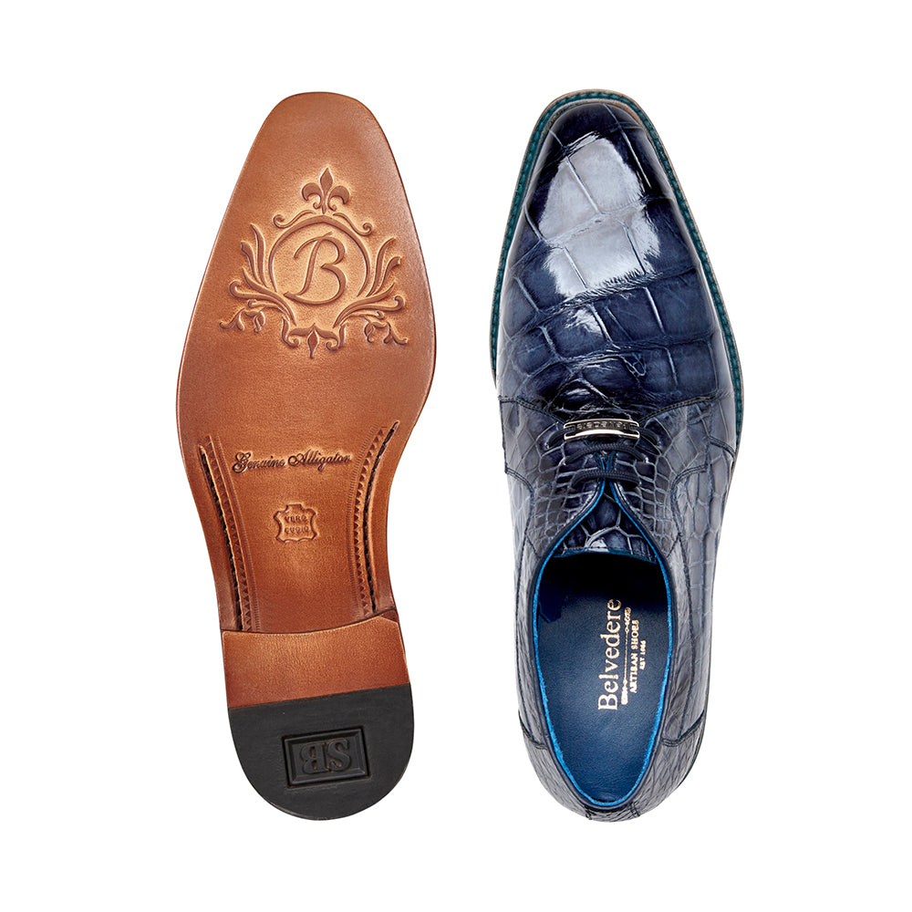 Belvedere Amato Alligator Shoes Sky Blue