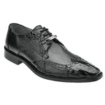Belvedere Amato Calfskin & Crocodile Wingtip Brogues Black