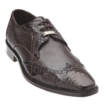 Belvedere Amato Calfskin & Crocodile Wingtip Brogues Brown