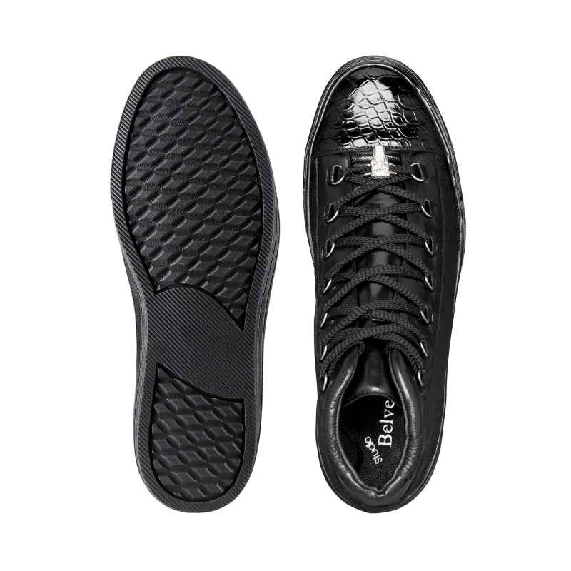 Belvedere Angelo Crocodile / Calf Sneakers Black