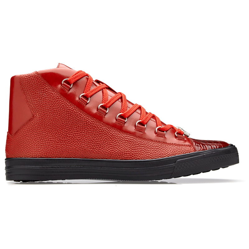 Belvedere Angelo Crocodile & Calf Sneakers Red