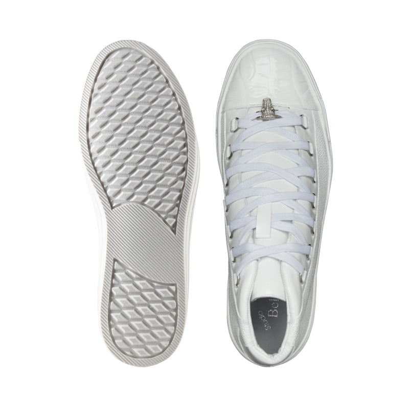 Belvedere Angelo Crocodile & Calf Sneakers White