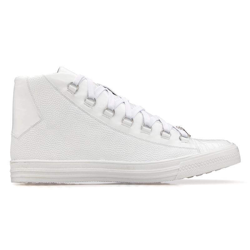 Belvedere Angelo Crocodile & Calf Sneakers White
