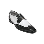 Belvedere Antonio Lizard Wingtip Spectactor Shoes Black/White