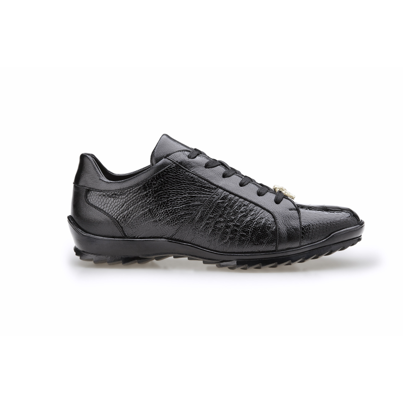 Belvedere Arena Ostrich & Calfskin Sneakers Black