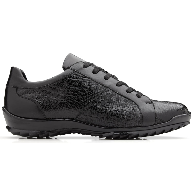 Belvedere Arena Ostrich & Calfskin Sneakers Black