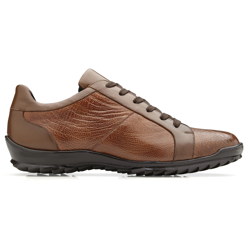 Belvedere Arena Ostrich & Calfskin Sneakers Honey