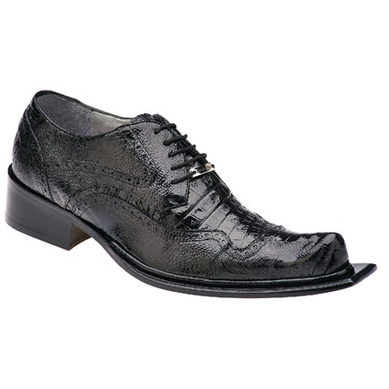 Belvedere Asino Ostrich & Crocodile Shoes Black