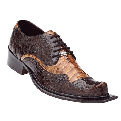 Belvedere Asino Ostrich & Crocodile Shoes Brown/Camel
