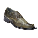 Belvedere Asino Ostrich & Crocodile Shoes Olive