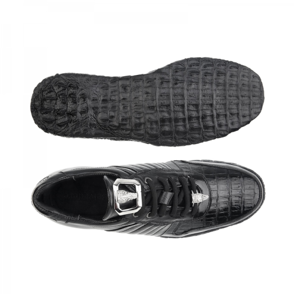Belvedere Astor Calfskin & Crocodile Sneakers Black