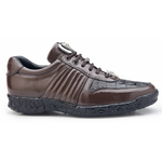 Belvedere Astor Calfskin & Crocodile Sneakers Brown