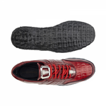 Belvedere Astor Calfskin & Crocodile Sneakers Red