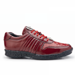 Belvedere Astor Calfskin & Crocodile Sneakers Red