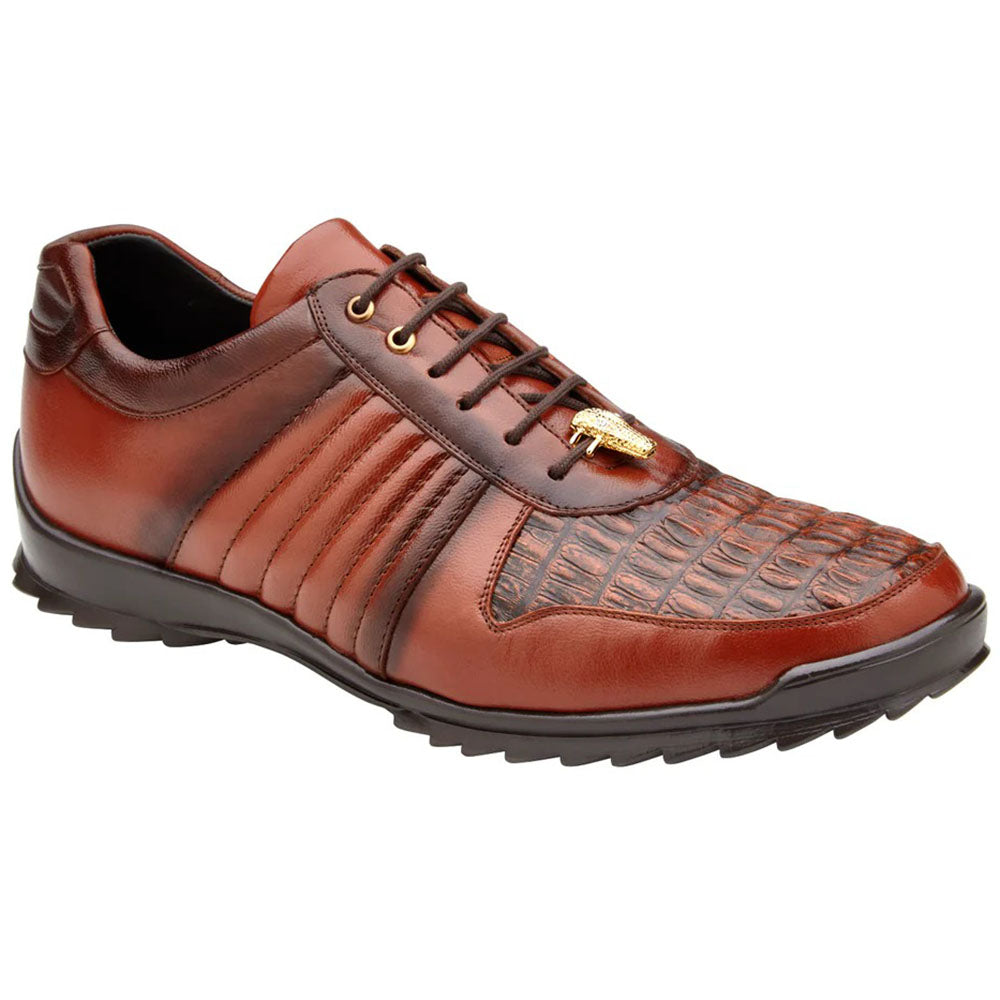Belvedere Astor Genuine Hornback Caiman Crocodile / Calfskin Sneakers Ant Sport (33599)