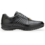 Belvedere Astor Genuine Hornback Caiman Crocodile / Calfskin Sneakers Black