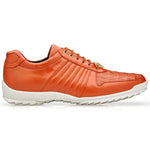 Belvedere Astor Genuine Hornback Caiman Crocodile / Calfskin Sneakers Orange