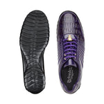 Belvedere Astor Genuine Hornback Caiman Crocodile Crocodile / Calfskin Sneakers Purple (33599)