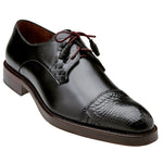 Belvedere Bala Alligator & Calfskin Cap Toe Shoes Black