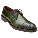 Belvedere Bala Alligator & Calfskin Cap Toe Shoes Emerald Green