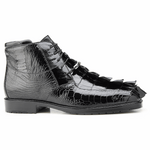 Belvedere Barone Hornback & Ostrich Boots Black
