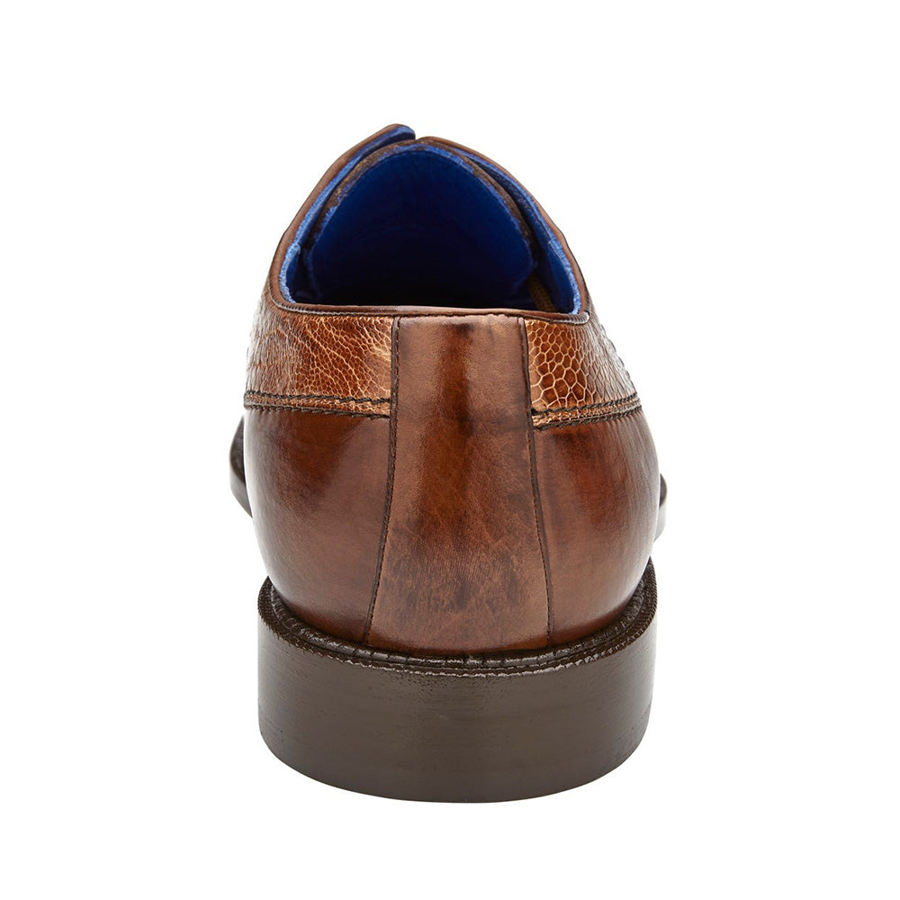 Belvedere Biagio Genuine Ostrich Leg / Calfskin Shoes Antique Peanut (B13)