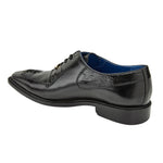 Belvedere Biagio Genuine Ostrich Leg / Calfskin Shoes Black (B13)