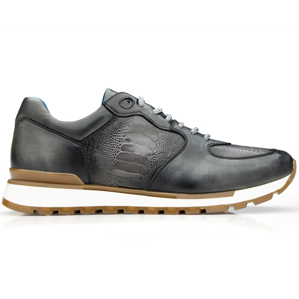 Belvedere Bobo Genuine Ostrich Leg / Calfskin Sneakers Antique Light Gray