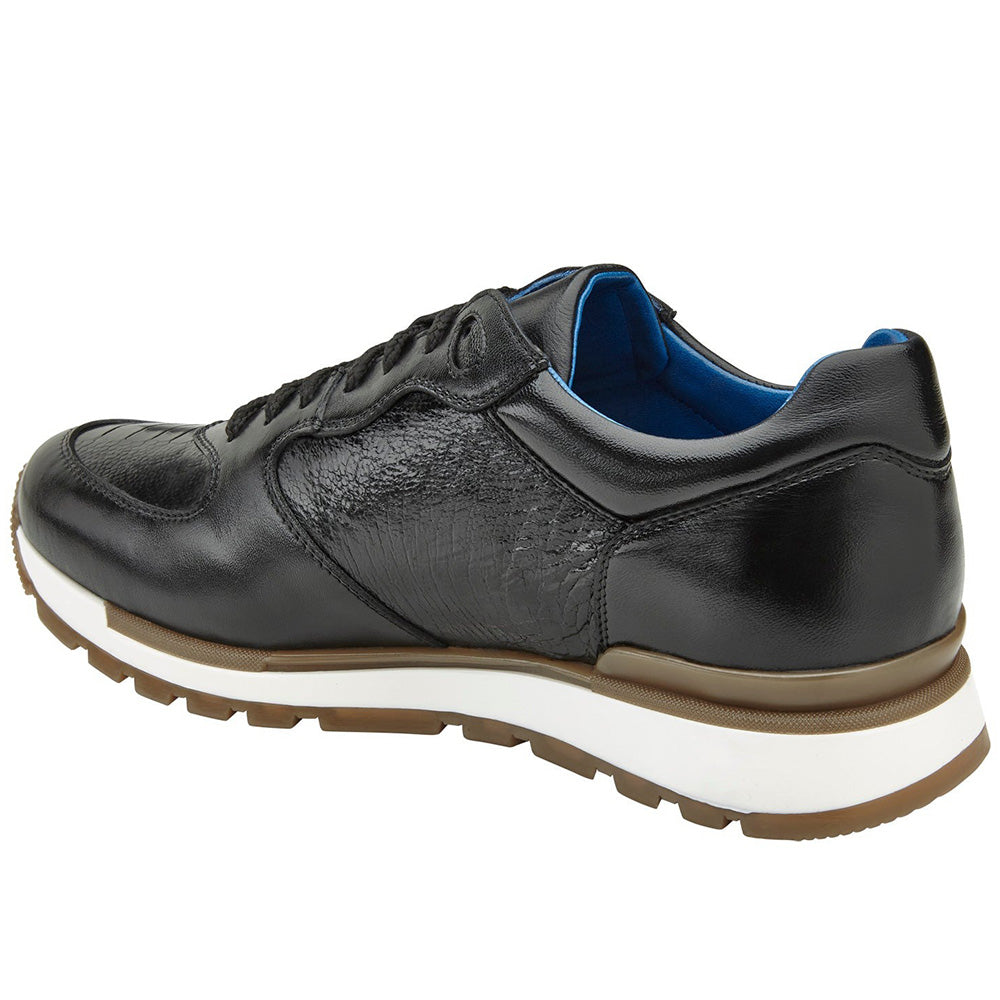 Belvedere Bobo Genuine Ostrich Leg / Calfskin Sneakers Black