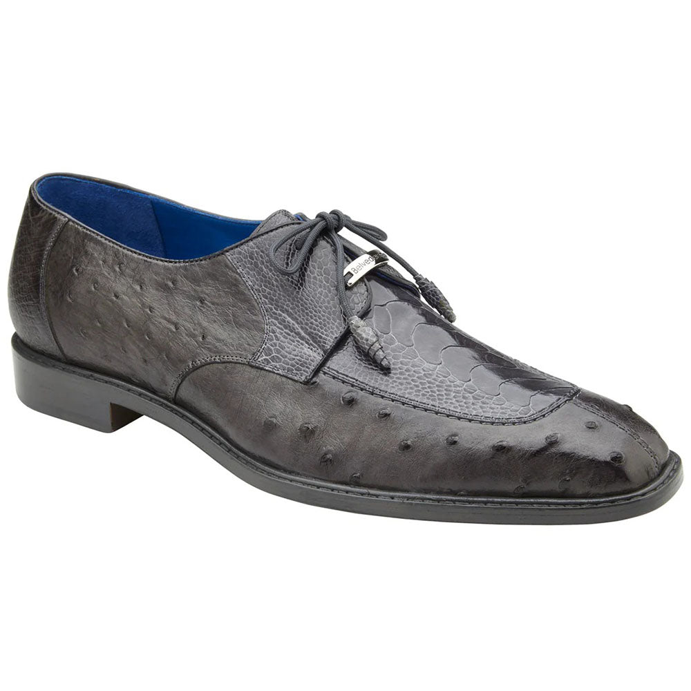 Belvedere Bolero Genuine Ostrich Shoes Gray (R43)