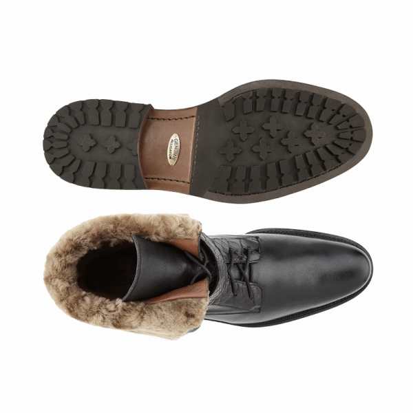 Belvedere Bosco Calfskin & Alligator Boots Black