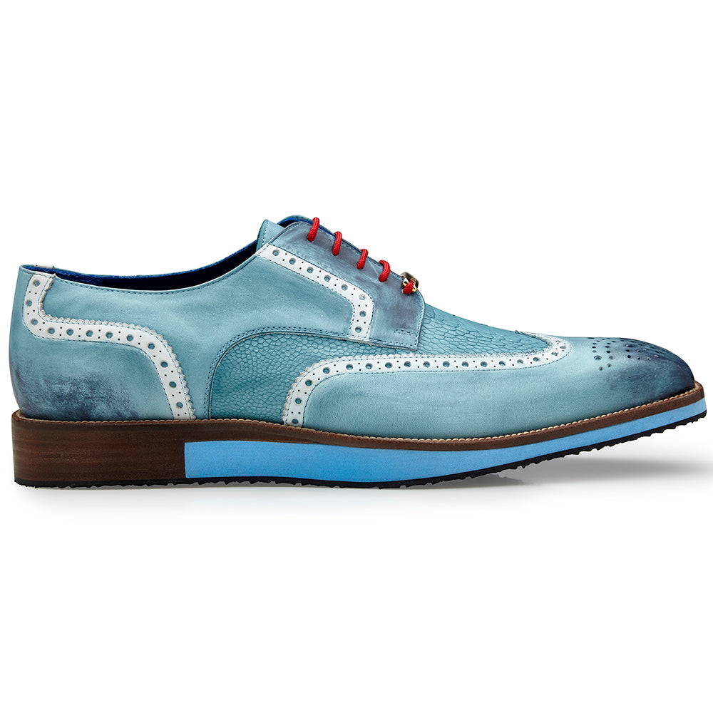 Belvedere Brady Ostrich / Calfskin Shoes Aqua