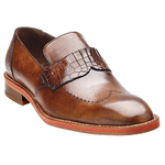 Belvedere Bruno Alligator & Calfskin Wingtip Loafers Antique Mustard