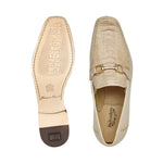Belvedere Bruno Genuine Ostrich / Italian Calfskin Loafers Cream