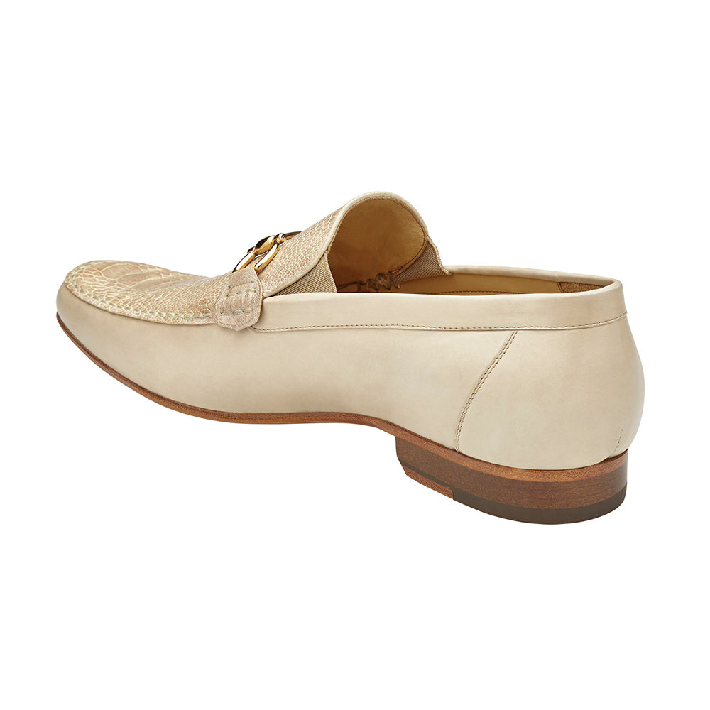 Belvedere Bruno Genuine Ostrich / Italian Calfskin Loafers Cream