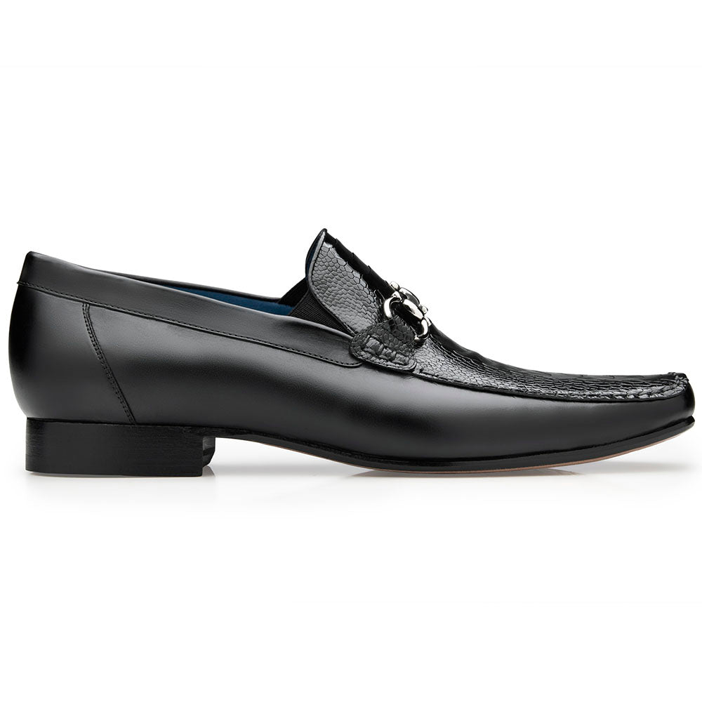 Belvedere Bruno Ostrich & Italian Calfskin Shoes Black