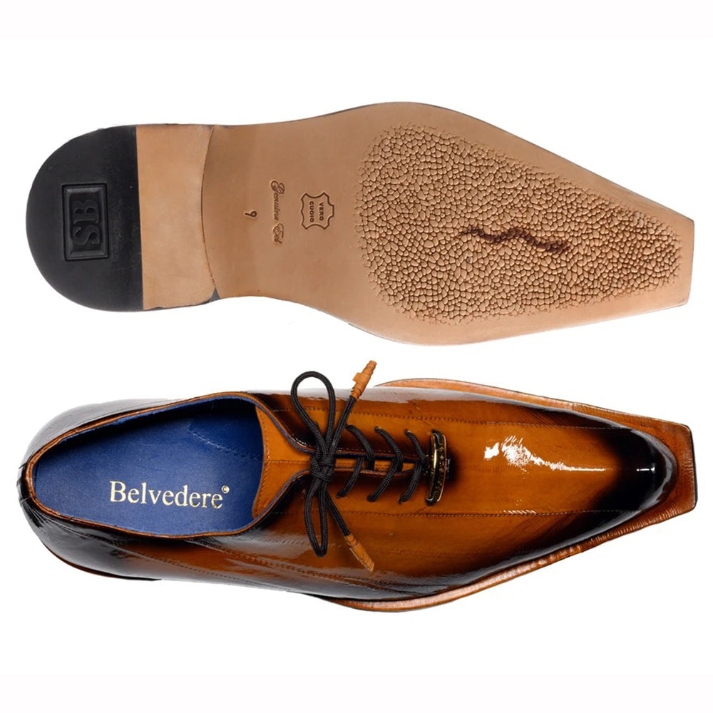 Belvedere Byron Eel Dress Shoes Antique Camel
