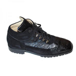Belvedere Caiman / Ostrich / Suede Boots Black