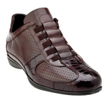 Belvedere Casto Crocodile & Calfskin Perforated Sneakers Brown