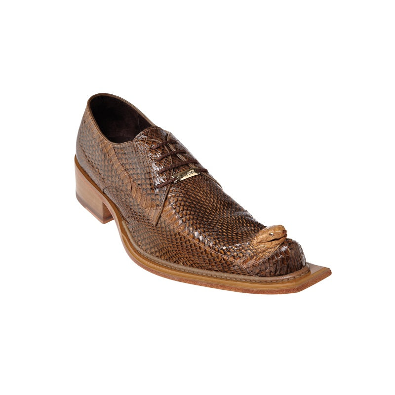 Belvedere Cobra Lace Up Shoes Camel